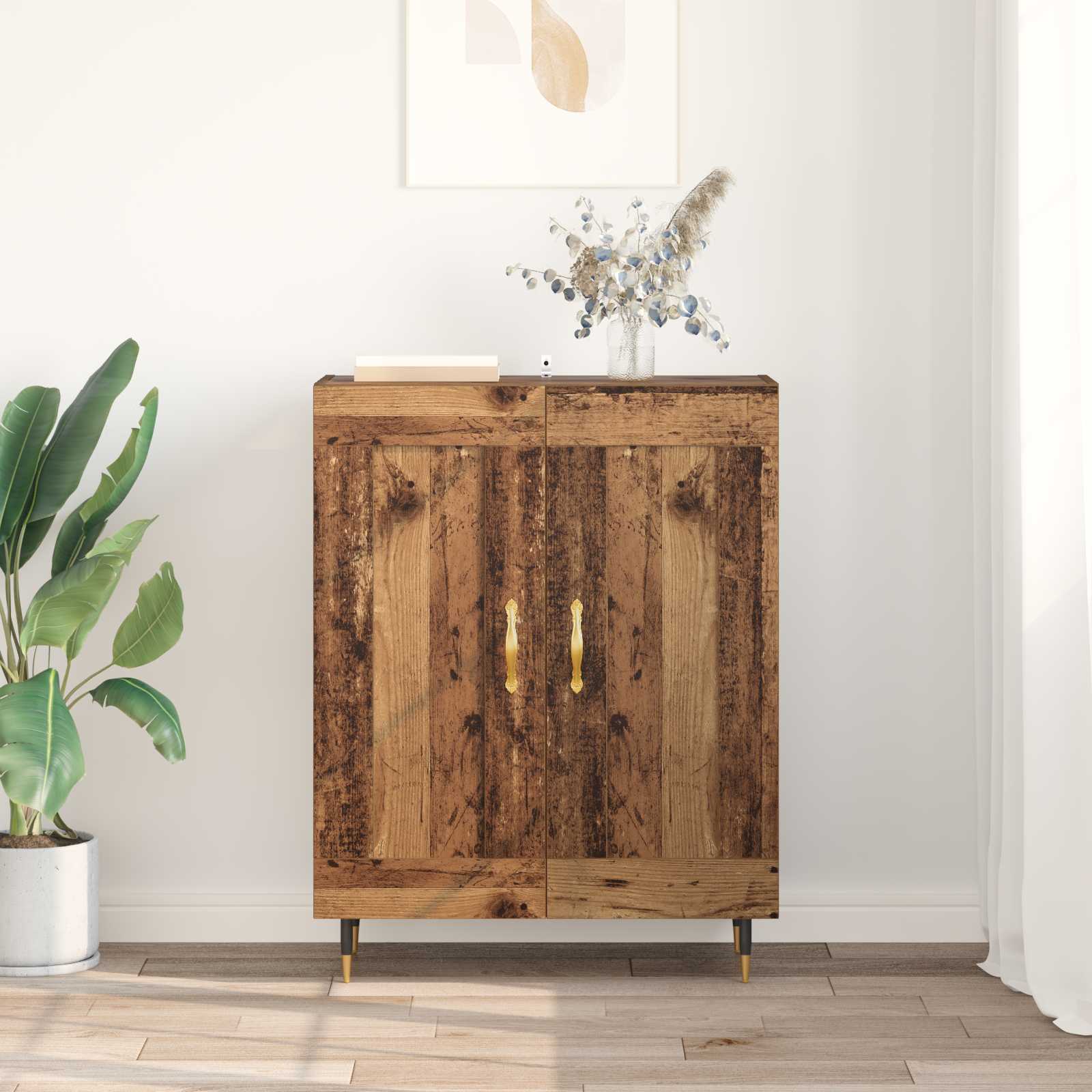 Dressoir Oudhout 69,5 x 34 x 90 cm Bewerkt hout is nu te koop bij PeponiXL, paradijselijk wonen!