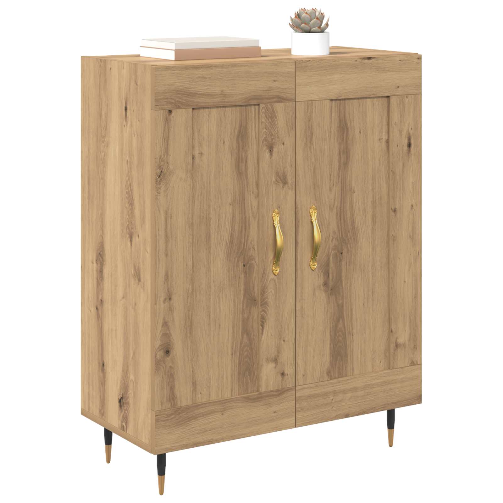 Dressoir Artisan Eiken 69,5 x 34 x 90 cm Bewerkt hout is nu te koop bij PeponiXL, paradijselijk wonen!