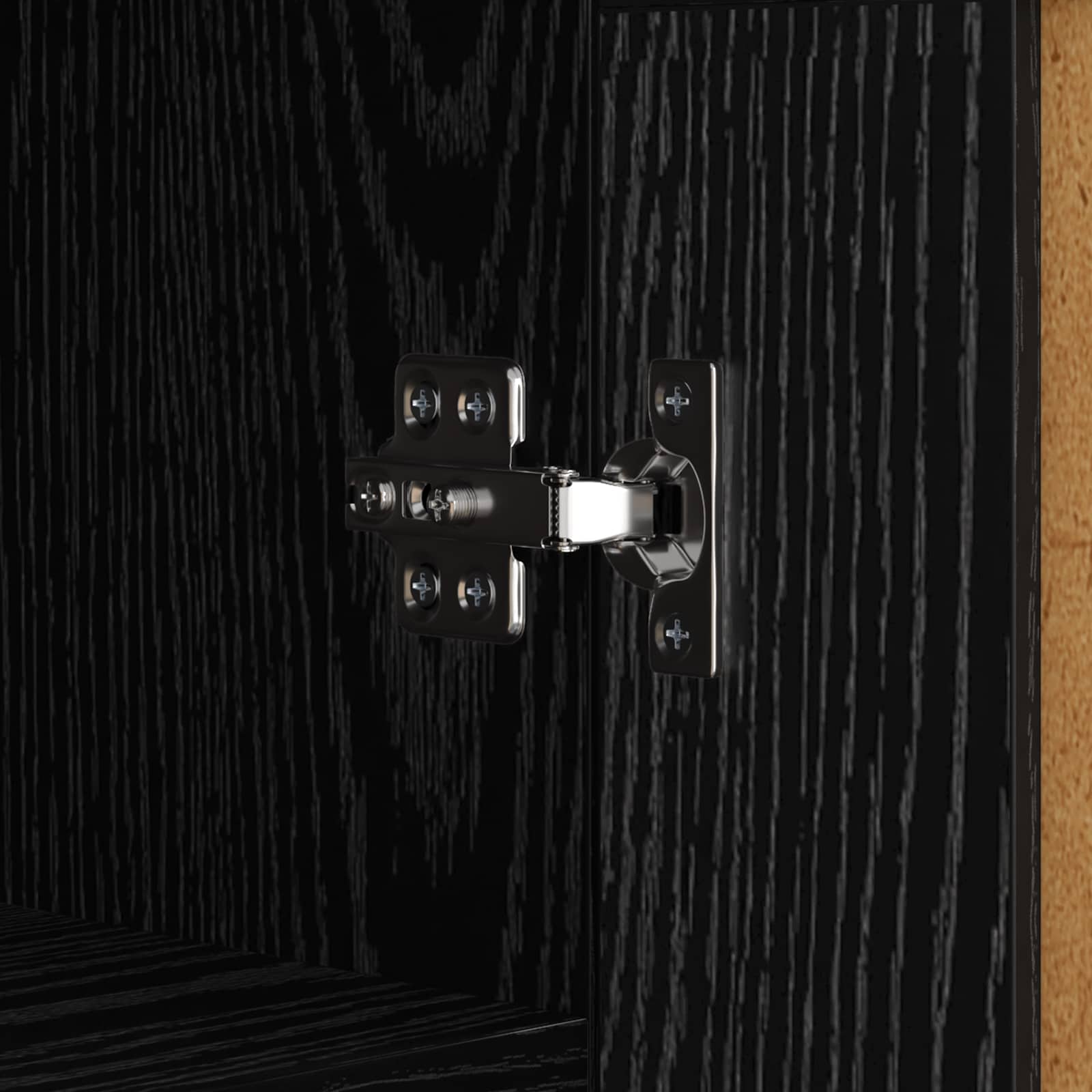 Dressoir Zwart Eiken 69,5 x 34 x 90 cm Bewerkt hout is nu te koop bij PeponiXL, paradijselijk wonen!