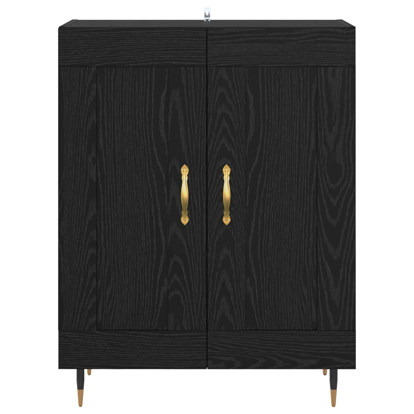 Dressoir Zwart Eiken 69,5 x 34 x 90 cm Bewerkt hout is nu te koop bij PeponiXL, paradijselijk wonen!