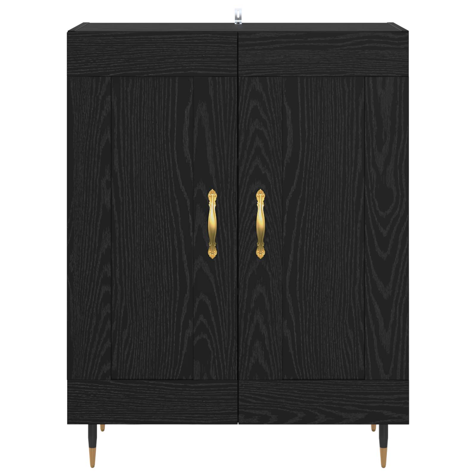 Dressoir Zwart Eiken 69,5 x 34 x 90 cm Bewerkt hout is nu te koop bij PeponiXL, paradijselijk wonen!