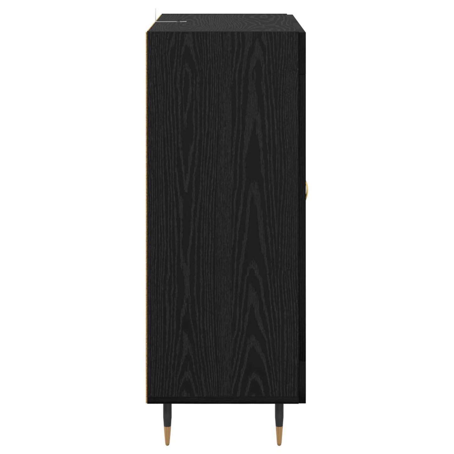 Dressoir Zwart Eiken 69,5 x 34 x 90 cm Bewerkt hout is nu te koop bij PeponiXL, paradijselijk wonen!