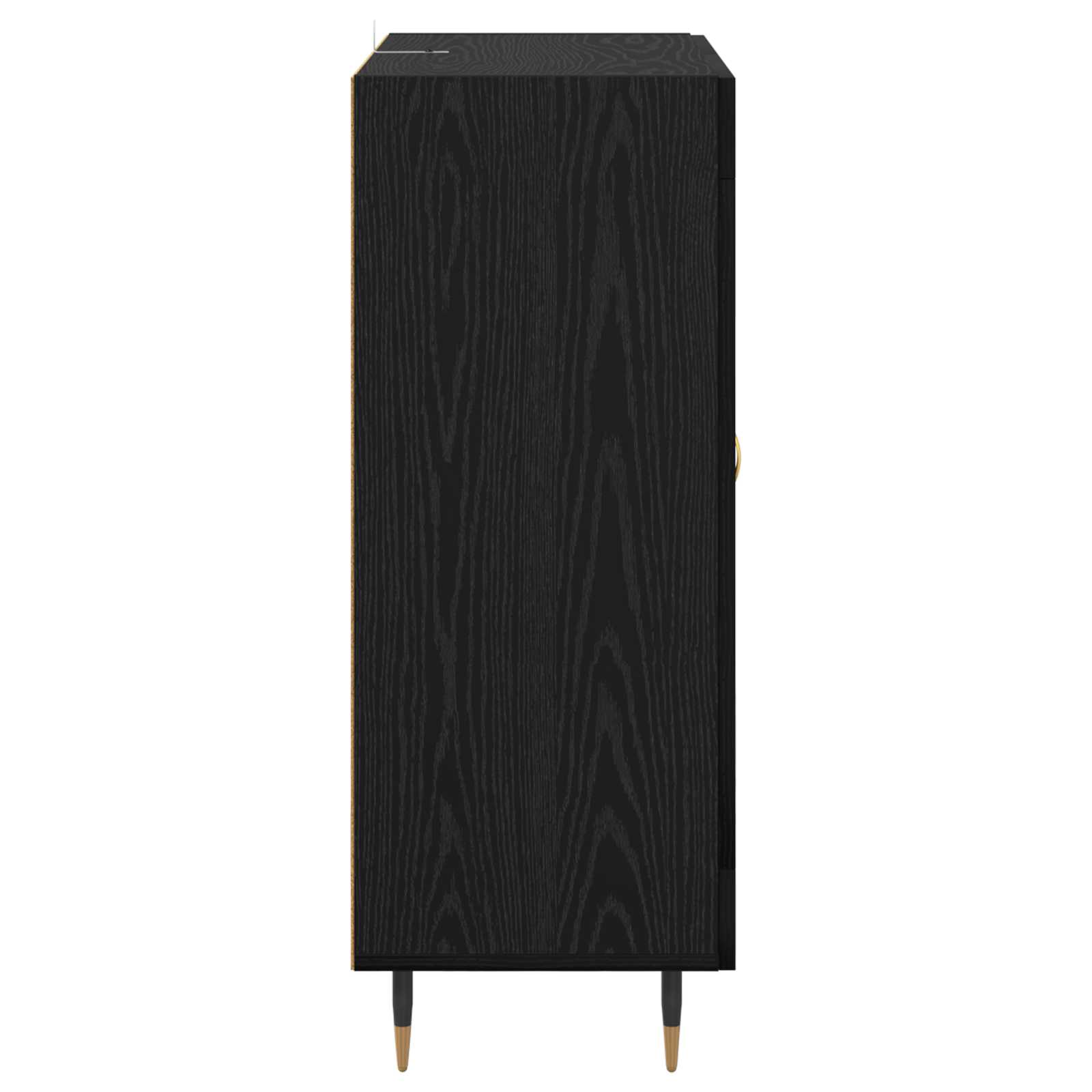 Dressoir Zwart Eiken 69,5 x 34 x 90 cm Bewerkt hout is nu te koop bij PeponiXL, paradijselijk wonen!