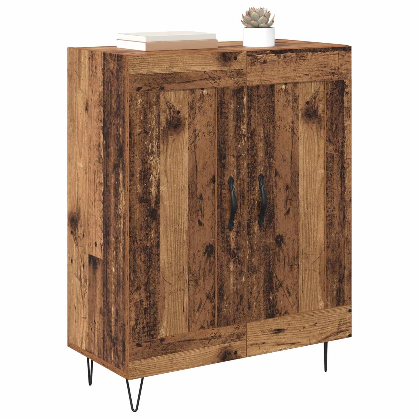 Dressoir Oud Hout 69,5 x 34 x 90 cm Gemonteerd hout en ijzer is nu te koop bij PeponiXL, paradijselijk wonen!