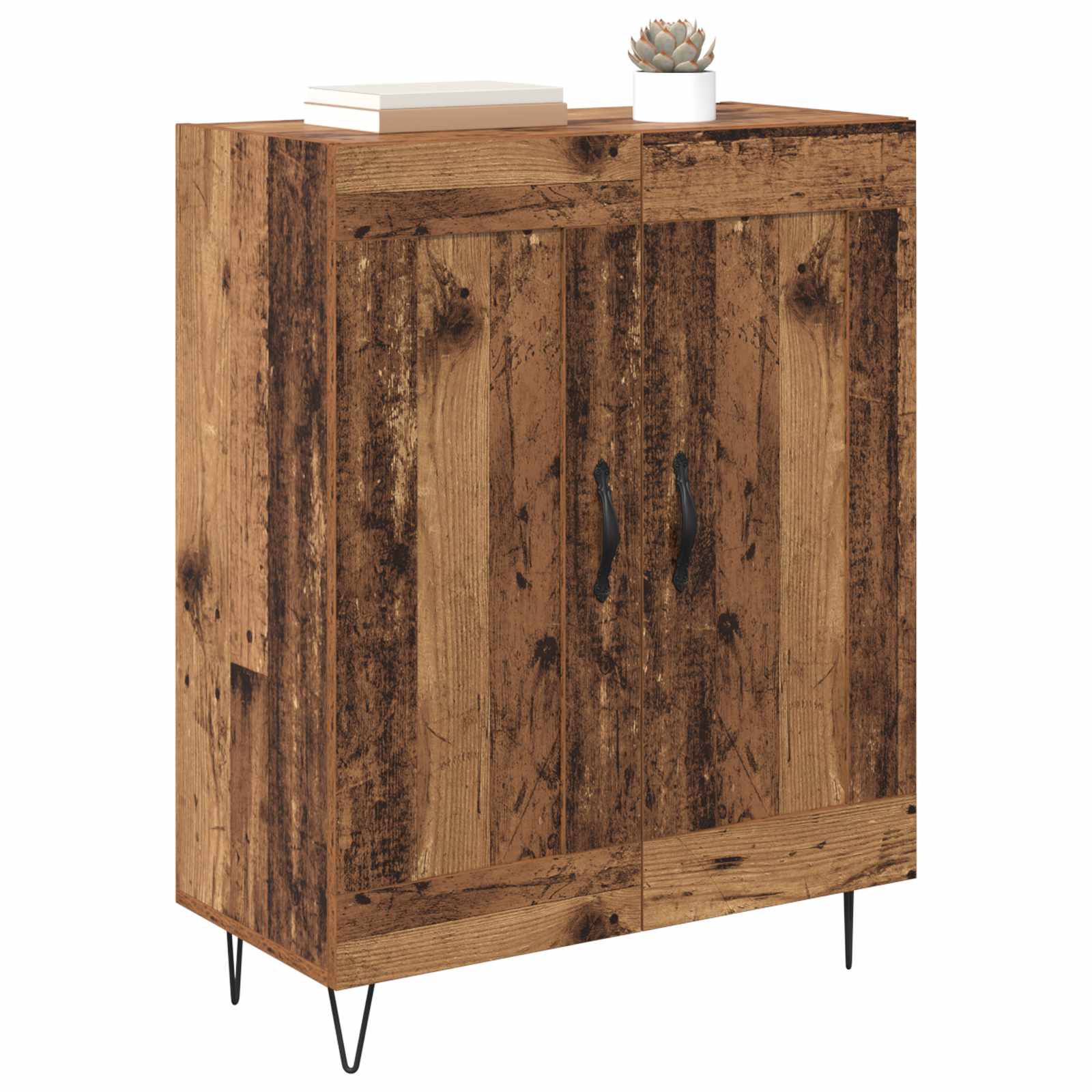 Dressoir Oud Hout 69,5 x 34 x 90 cm Gemonteerd hout en ijzer is nu te koop bij PeponiXL, paradijselijk wonen!