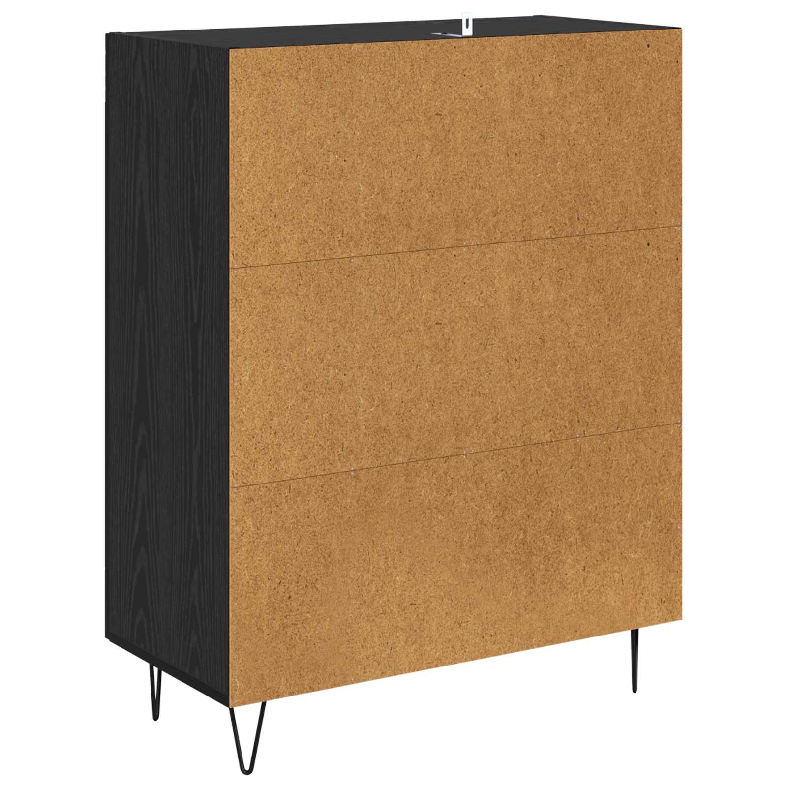 Dressoir Zwart Eiken 69,5 x 34 x 90 cm Gemonteerd hout en ijzer is nu te koop bij PeponiXL, paradijselijk wonen!