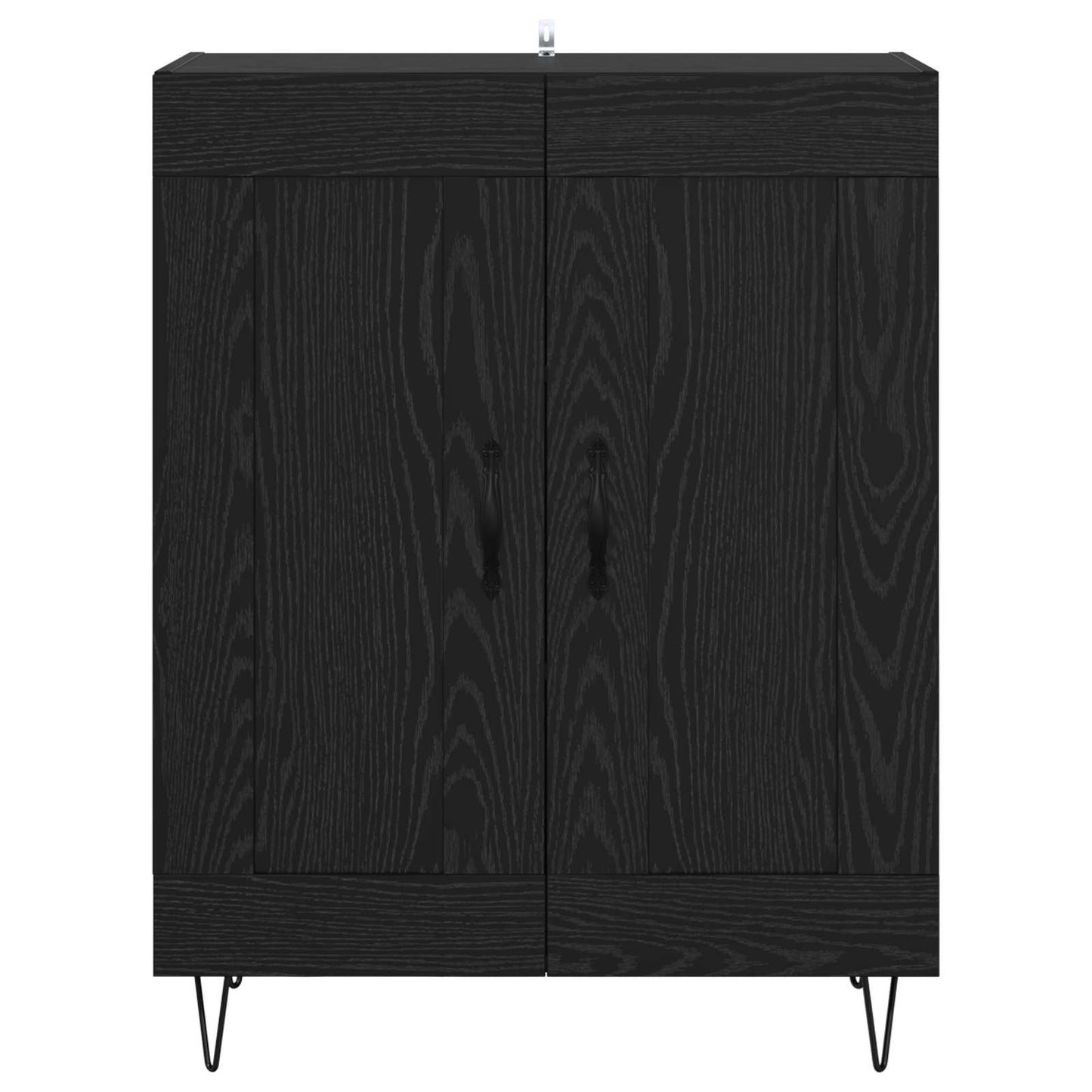 Dressoir Zwart Eiken 69,5 x 34 x 90 cm Gemonteerd hout en ijzer is nu te koop bij PeponiXL, paradijselijk wonen!