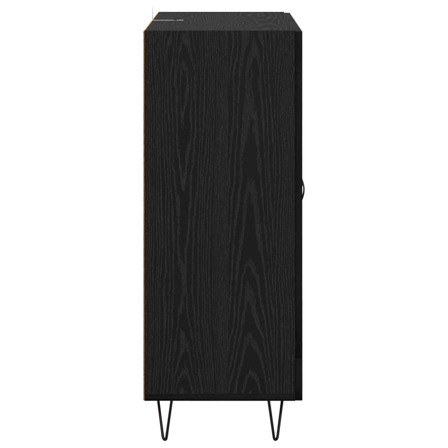 Dressoir Zwart Eiken 69,5 x 34 x 90 cm Gemonteerd hout en ijzer is nu te koop bij PeponiXL, paradijselijk wonen!