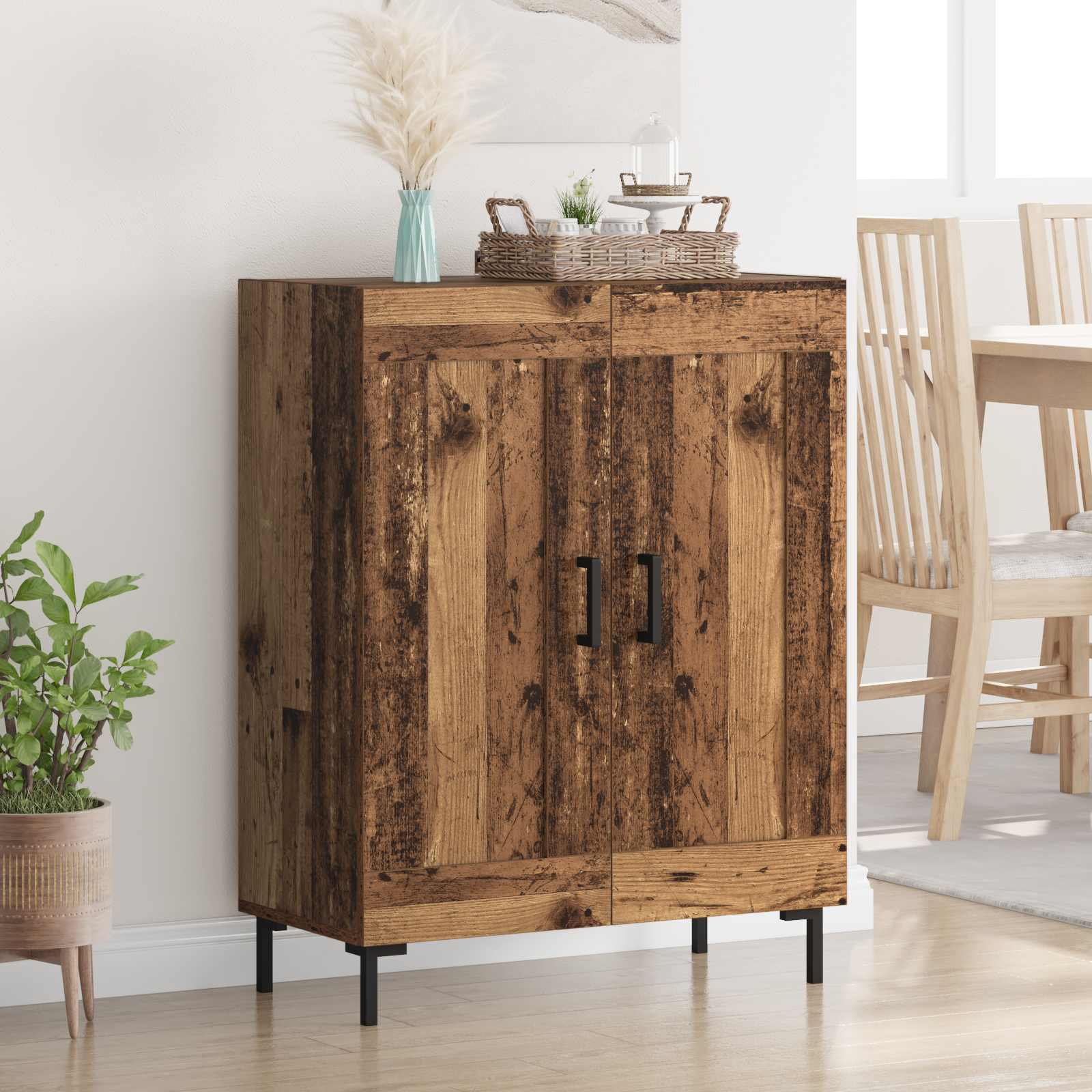 Dressoir Oud Hout 69,5 x 34 x 90 cm Gemonteerd hout en ijzer is nu te koop bij PeponiXL, paradijselijk wonen!