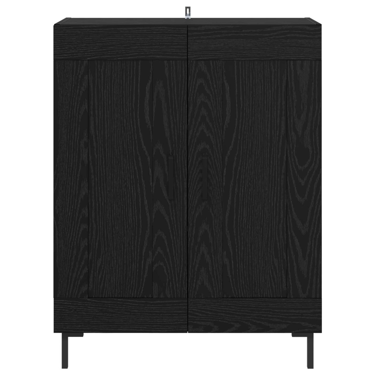 Dressoir Zwart Eiken 69,5 x 34 x 90 cm Gemonteerd hout en ijzer is nu te koop bij PeponiXL, paradijselijk wonen!