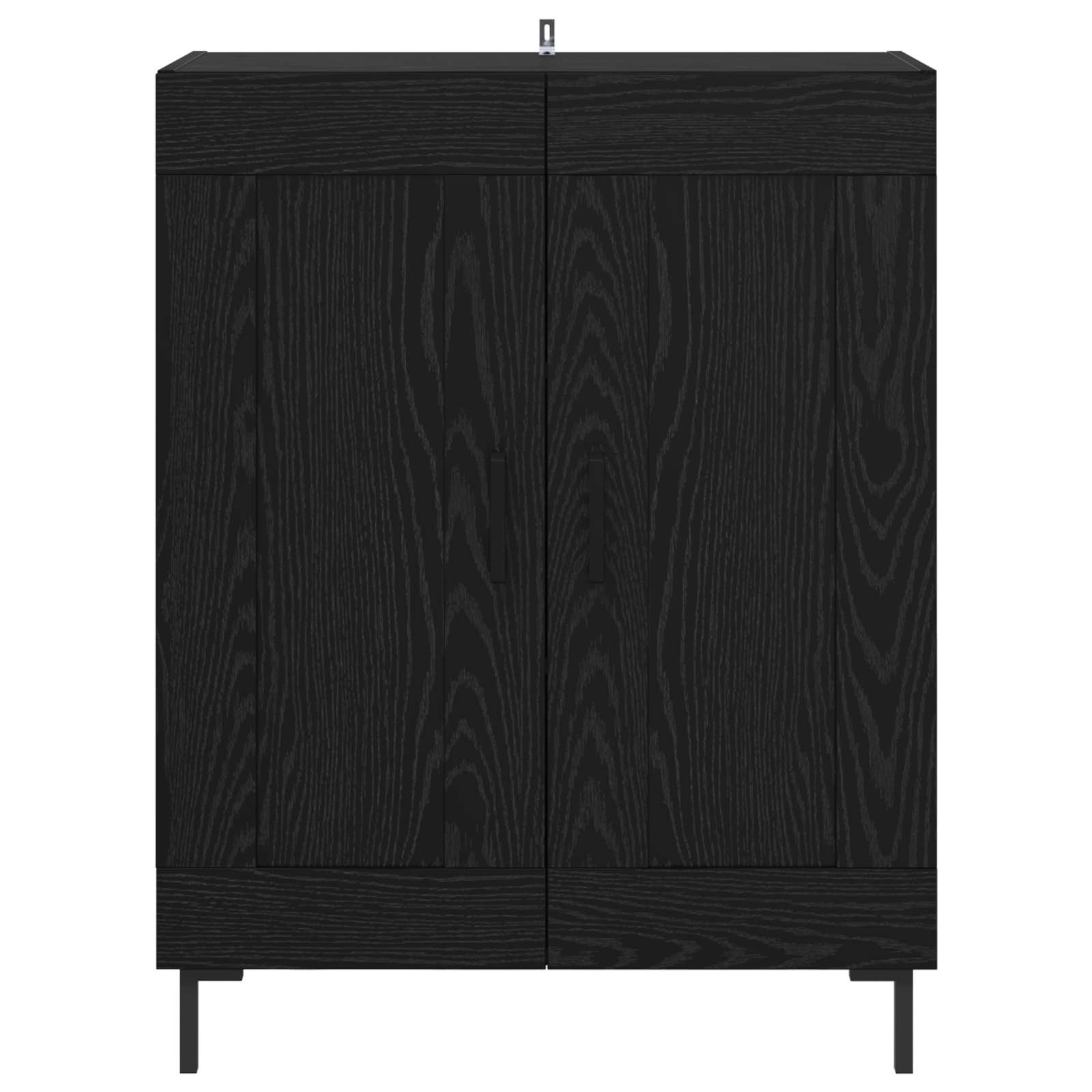 Dressoir Zwart Eiken 69,5 x 34 x 90 cm Gemonteerd hout en ijzer is nu te koop bij PeponiXL, paradijselijk wonen!