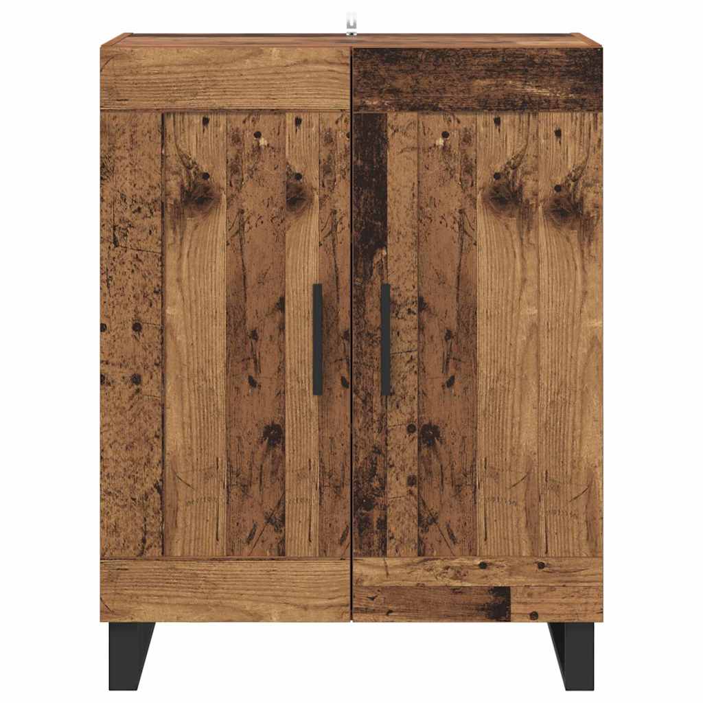 Dressoir Oud Hout 69,5 x 34 x 90 cm Gemonteerd hout en ijzer is nu te koop bij PeponiXL, paradijselijk wonen!