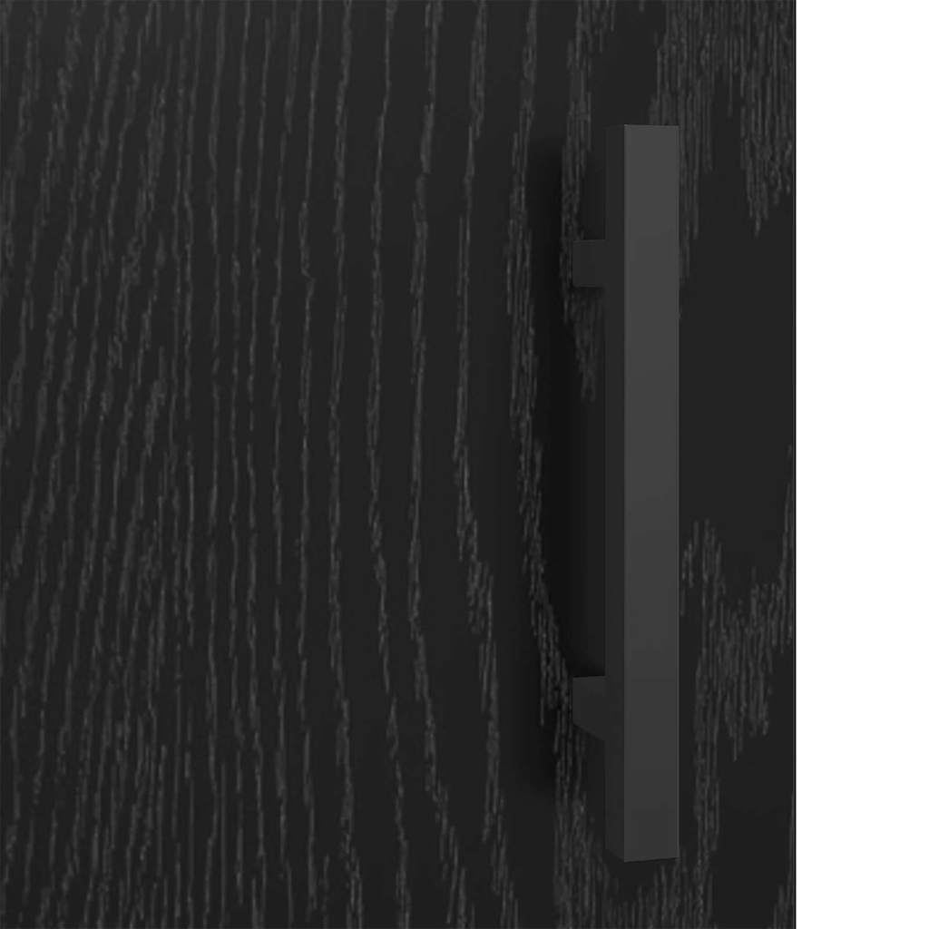 Dressoir Zwart Eiken 69,5 x 34 x 90 cm Gemonteerd hout en ijzer is nu te koop bij PeponiXL, paradijselijk wonen!