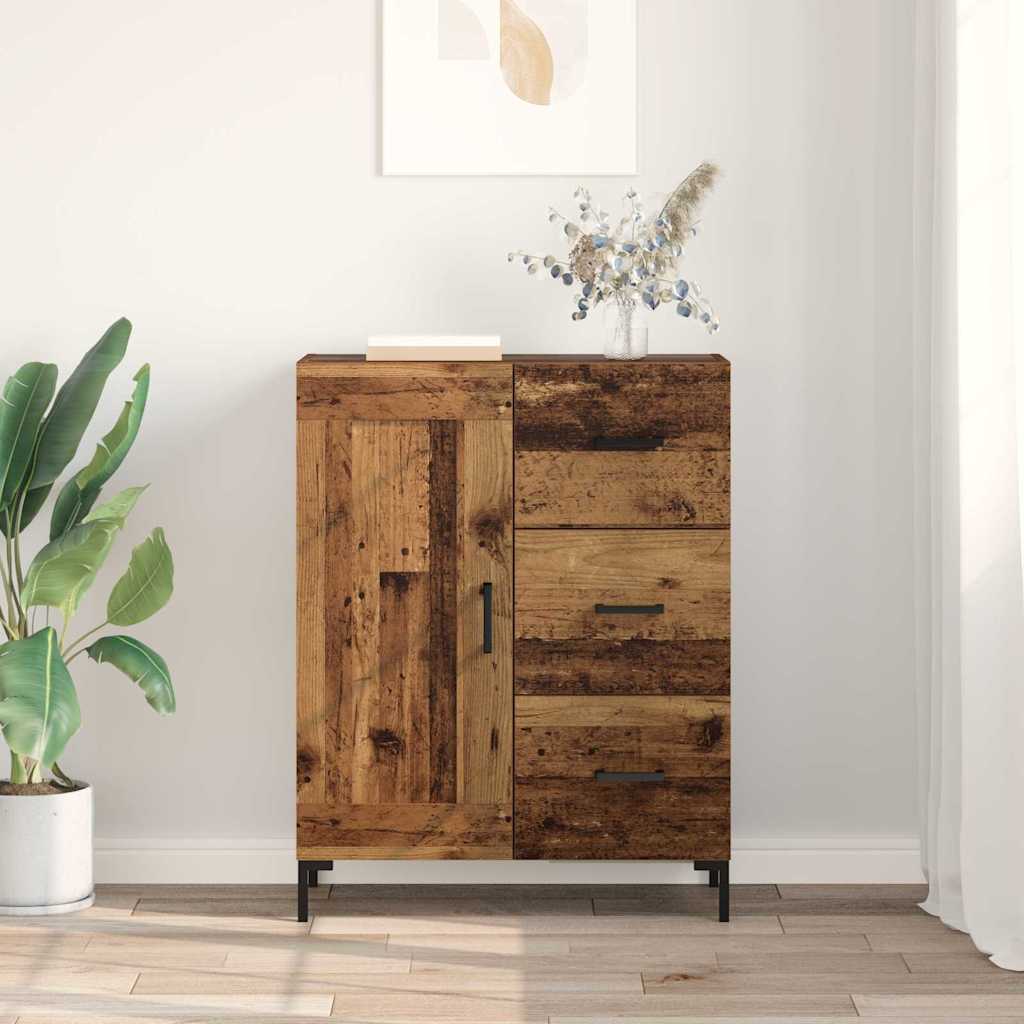 Dressoir met lade Oud hout 69.5 x 34 x 90 cm Bewerkt hout is nu te koop bij PeponiXL, paradijselijk wonen!