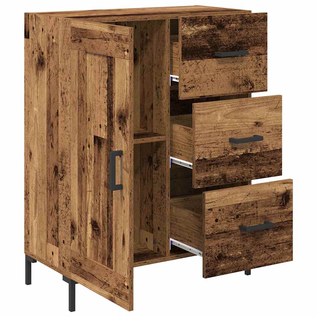 Dressoir met lade Oud hout 69.5 x 34 x 90 cm Bewerkt hout is nu te koop bij PeponiXL, paradijselijk wonen!