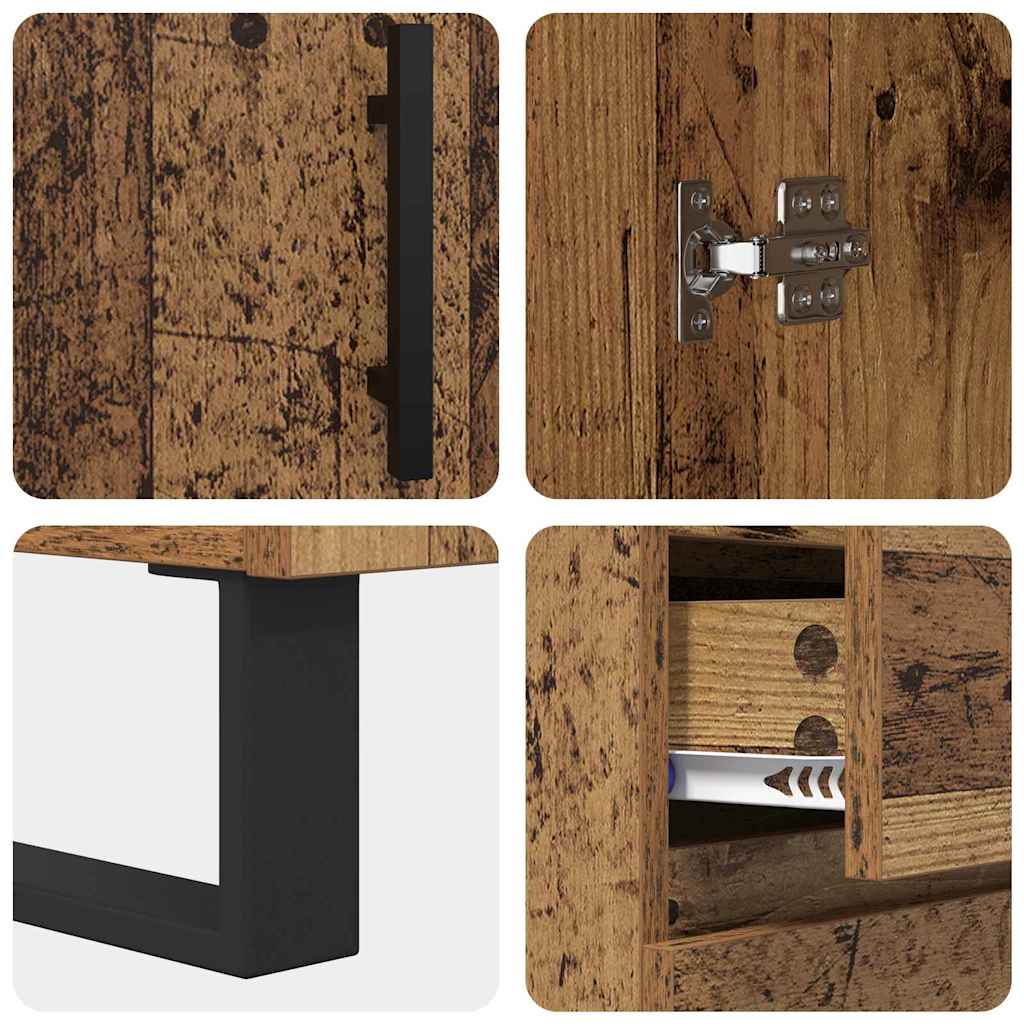 Dressoir Oud Hout 69,5 x 34 x 90 cm Gemonteerd hout en ijzer is nu te koop bij PeponiXL, paradijselijk wonen!