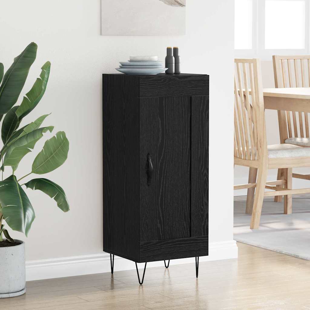 Dressoir Zwart Eiken 34,5 x 34 x 90 cm Gemonteerd hout en ijzer is nu te koop bij PeponiXL, paradijselijk wonen!