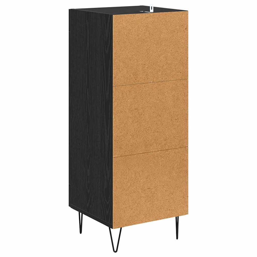 Dressoir Zwart Eiken 34,5 x 34 x 90 cm Gemonteerd hout en ijzer is nu te koop bij PeponiXL, paradijselijk wonen!