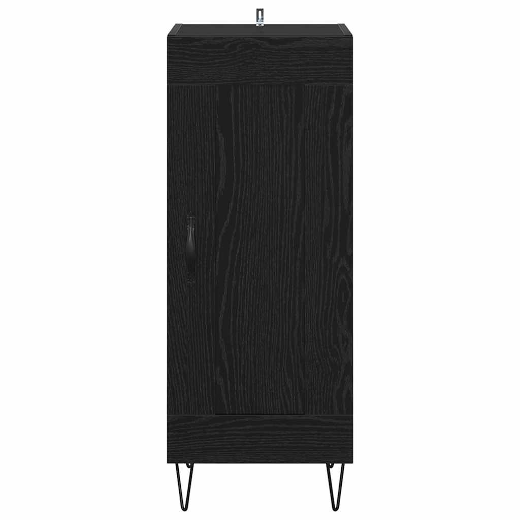 Dressoir Zwart Eiken 34,5 x 34 x 90 cm Gemonteerd hout en ijzer is nu te koop bij PeponiXL, paradijselijk wonen!