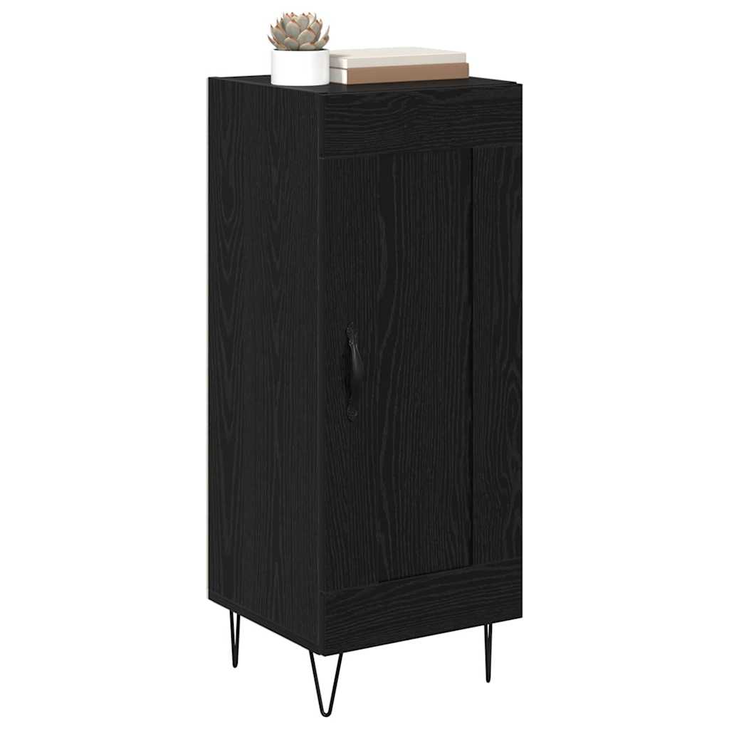 Dressoir Zwart Eiken 34,5 x 34 x 90 cm Gemonteerd hout en ijzer is nu te koop bij PeponiXL, paradijselijk wonen!