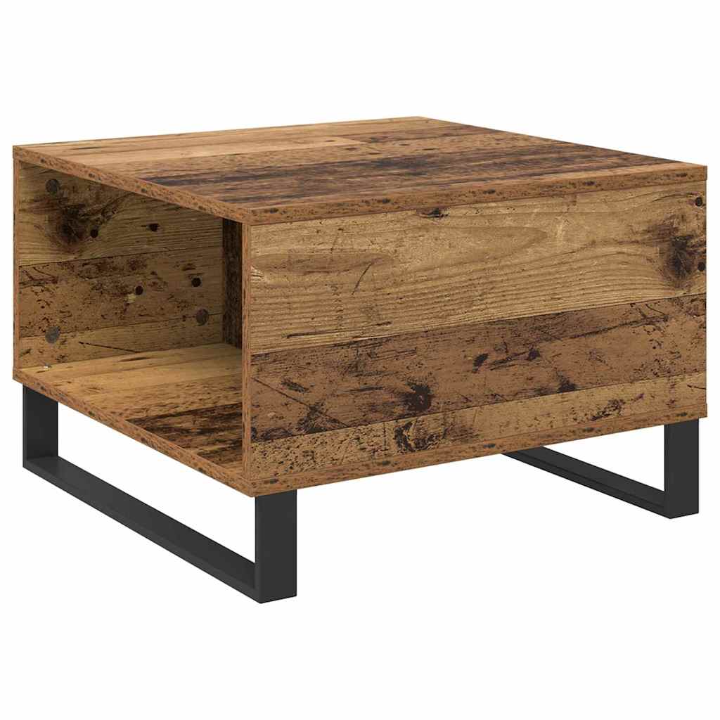 Salontafel met lade Oud Hout 55 x 55 x 36,5 cm Bewerkt hout is nu te koop bij PeponiXL, paradijselijk wonen!