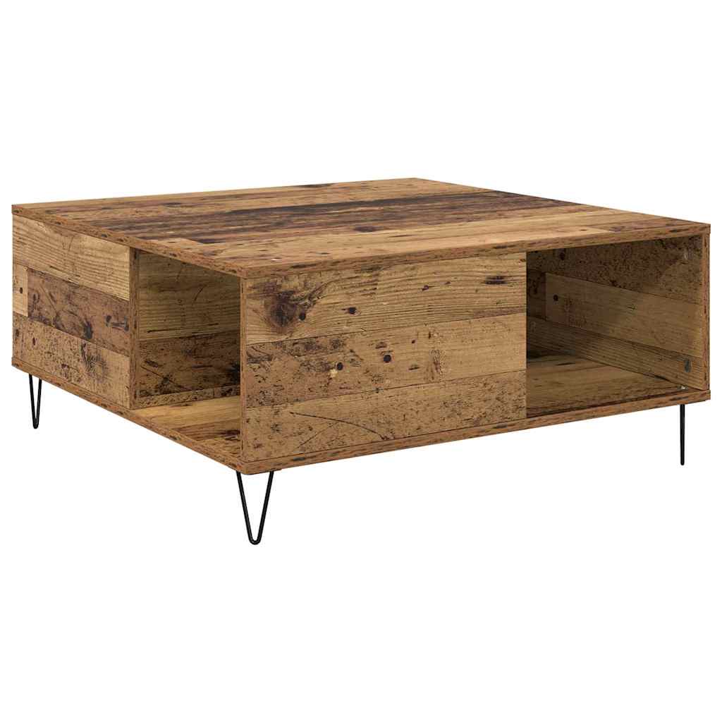 Salontafel Oud Hout 80 x 80 x 36,5 cm Bewerkt hout is nu te koop bij PeponiXL, paradijselijk wonen!