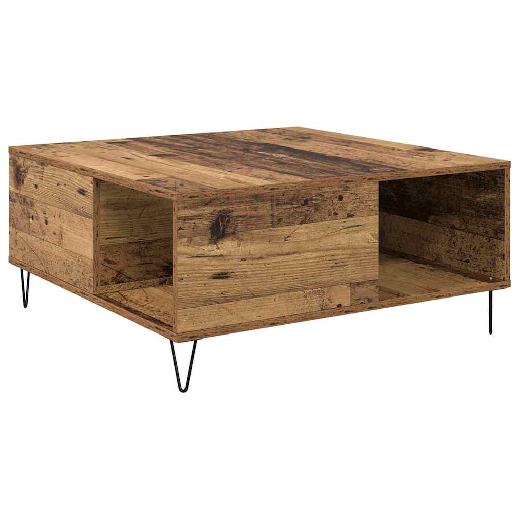 Salontafel Oud Hout 80 x 80 x 36,5 cm Bewerkt hout is nu te koop bij PeponiXL, paradijselijk wonen!