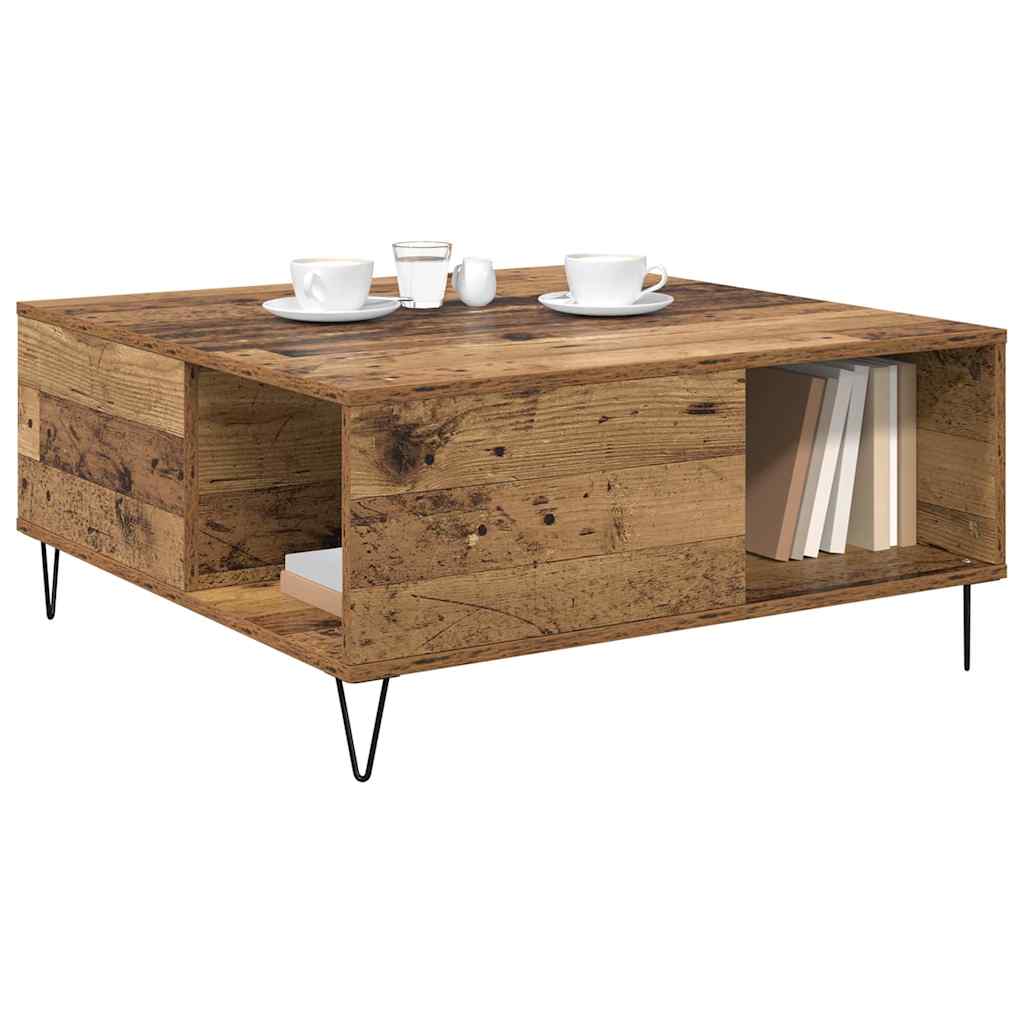 Salontafel Oud Hout 80 x 80 x 36,5 cm Bewerkt hout is nu te koop bij PeponiXL, paradijselijk wonen!