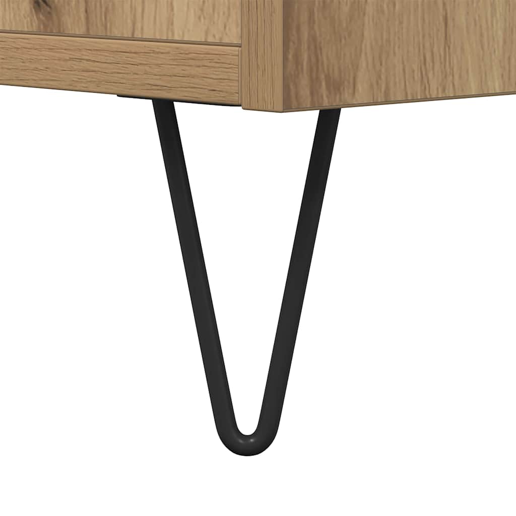 Salontafel Artisan Eiken 80 x 80 x 36,5 cm Bewerkt hout is nu te koop bij PeponiXL, paradijselijk wonen!
