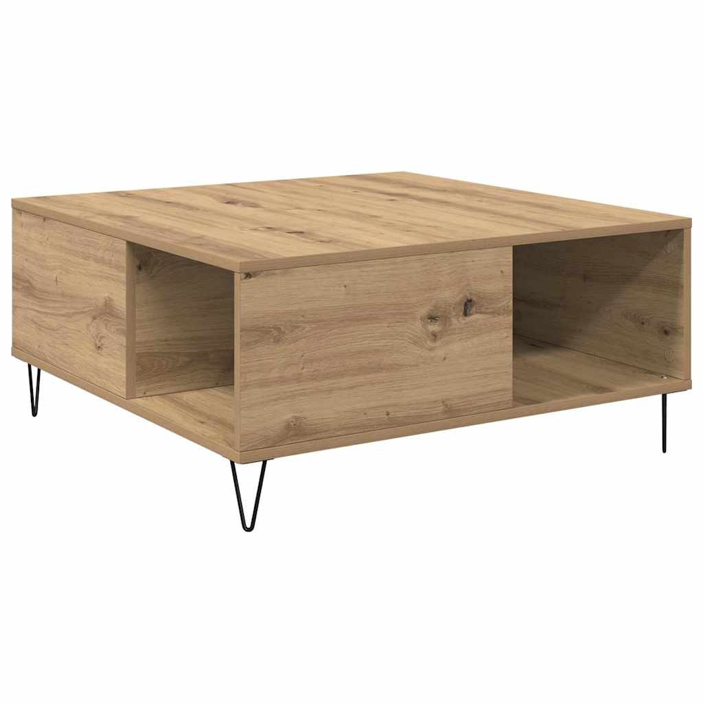 Salontafel Artisan Eiken 80 x 80 x 36,5 cm Bewerkt hout is nu te koop bij PeponiXL, paradijselijk wonen!