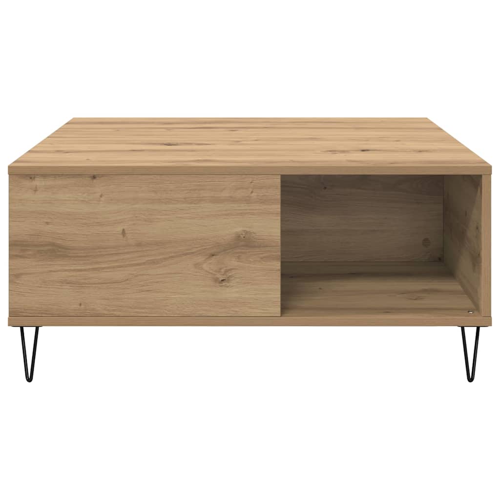 Salontafel Artisan Eiken 80 x 80 x 36,5 cm Bewerkt hout is nu te koop bij PeponiXL, paradijselijk wonen!