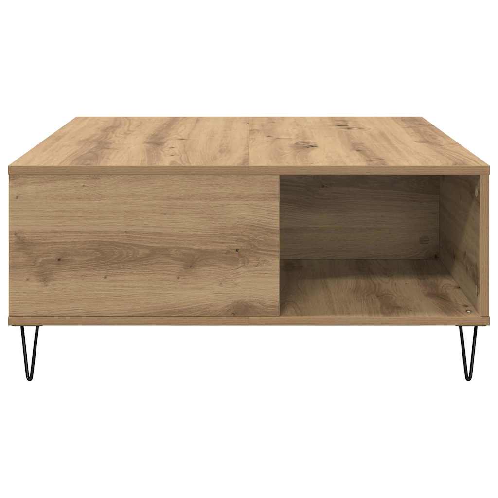 Salontafel Artisan Eiken 80 x 80 x 36,5 cm Bewerkt hout is nu te koop bij PeponiXL, paradijselijk wonen!