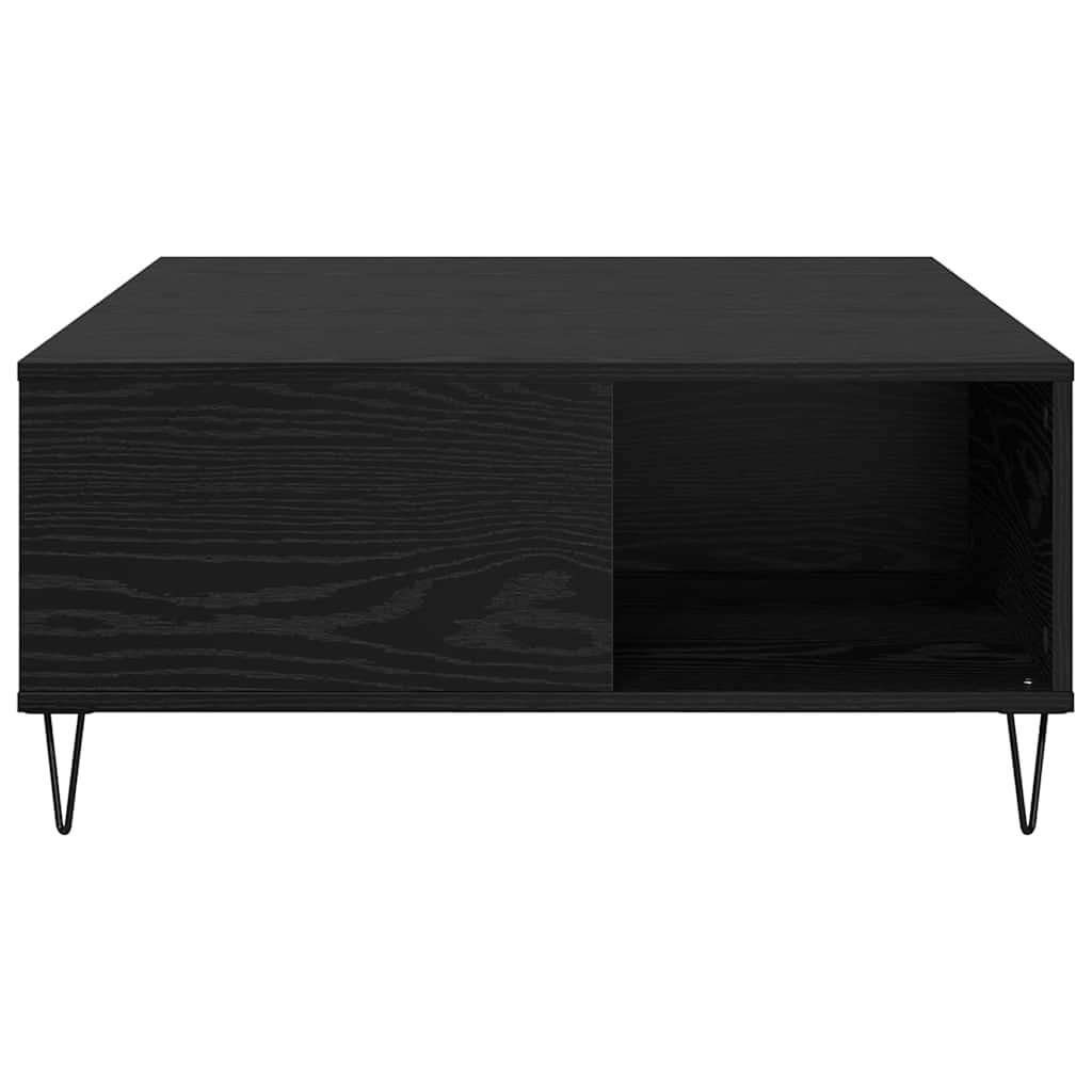 Salontafel Zwart Eiken 80 x 80 x 36,5 cm Bewerkt hout is nu te koop bij PeponiXL, paradijselijk wonen!