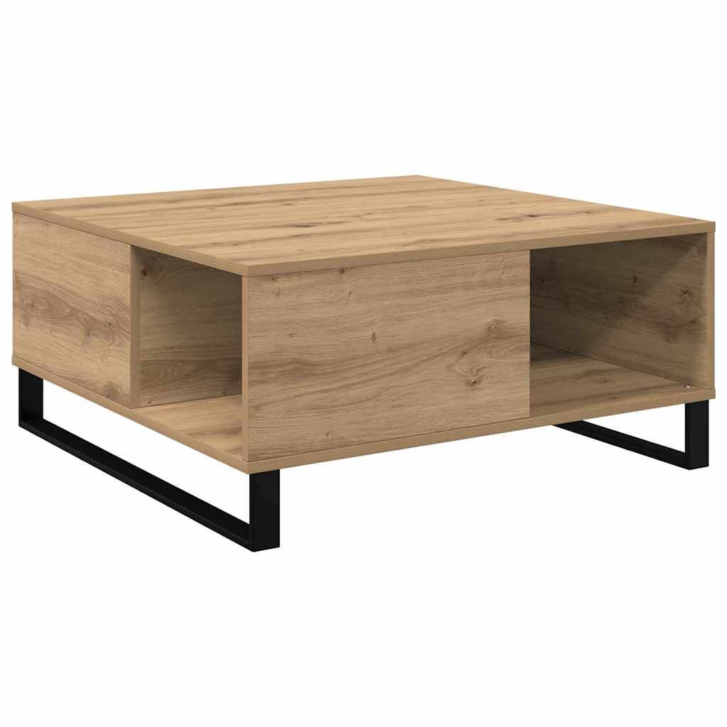 Salontafel Artisan Eiken 80 x 80 x 36,5 cm Bewerkt hout is nu te koop bij PeponiXL, paradijselijk wonen!