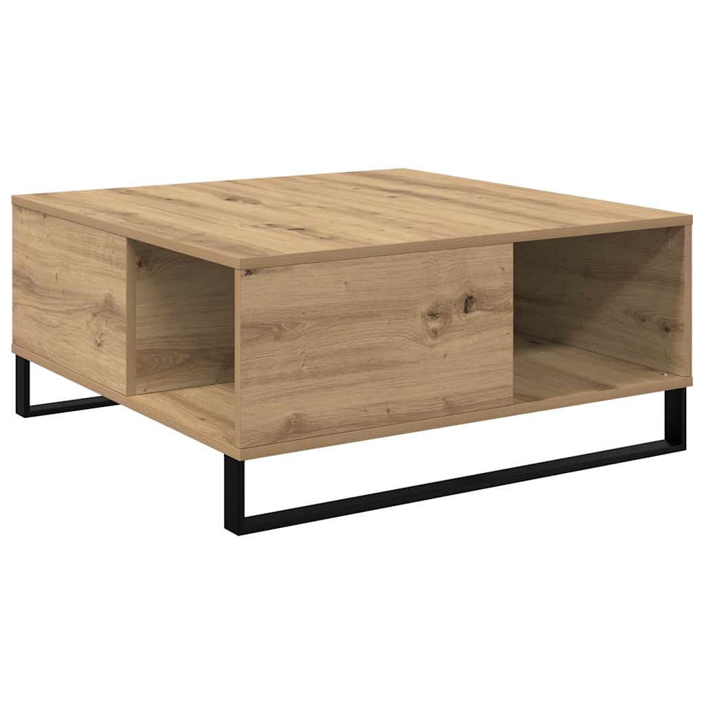 Salontafel Artisan Eiken 80 x 80 x 36,5 cm Bewerkt hout is nu te koop bij PeponiXL, paradijselijk wonen!