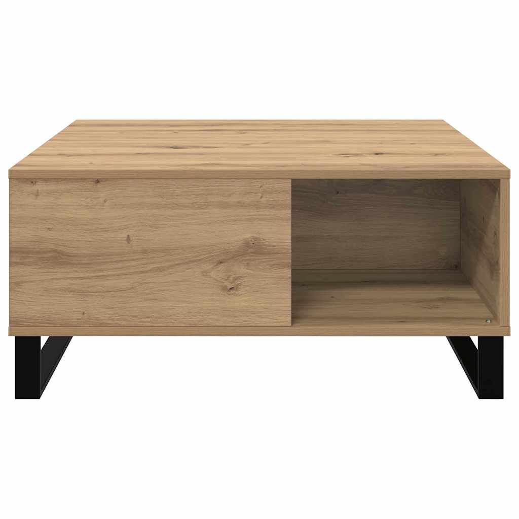 Salontafel Artisan Eiken 80 x 80 x 36,5 cm Bewerkt hout is nu te koop bij PeponiXL, paradijselijk wonen!