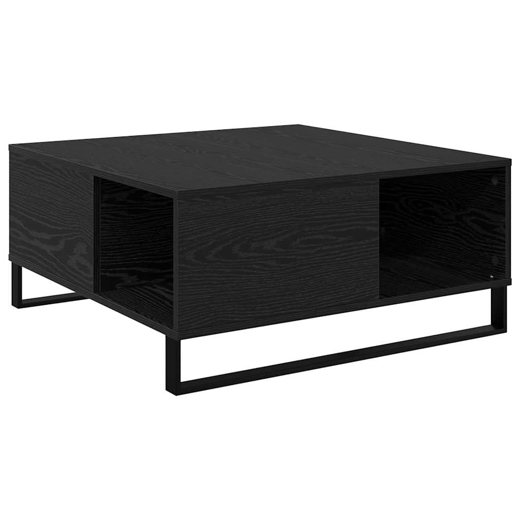 Salontafel Zwart Eiken 80 x 80 x 36,5 cm Bewerkt hout is nu te koop bij PeponiXL, paradijselijk wonen!