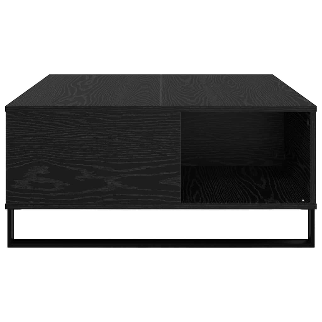 Salontafel Zwart Eiken 80 x 80 x 36,5 cm Bewerkt hout is nu te koop bij PeponiXL, paradijselijk wonen!