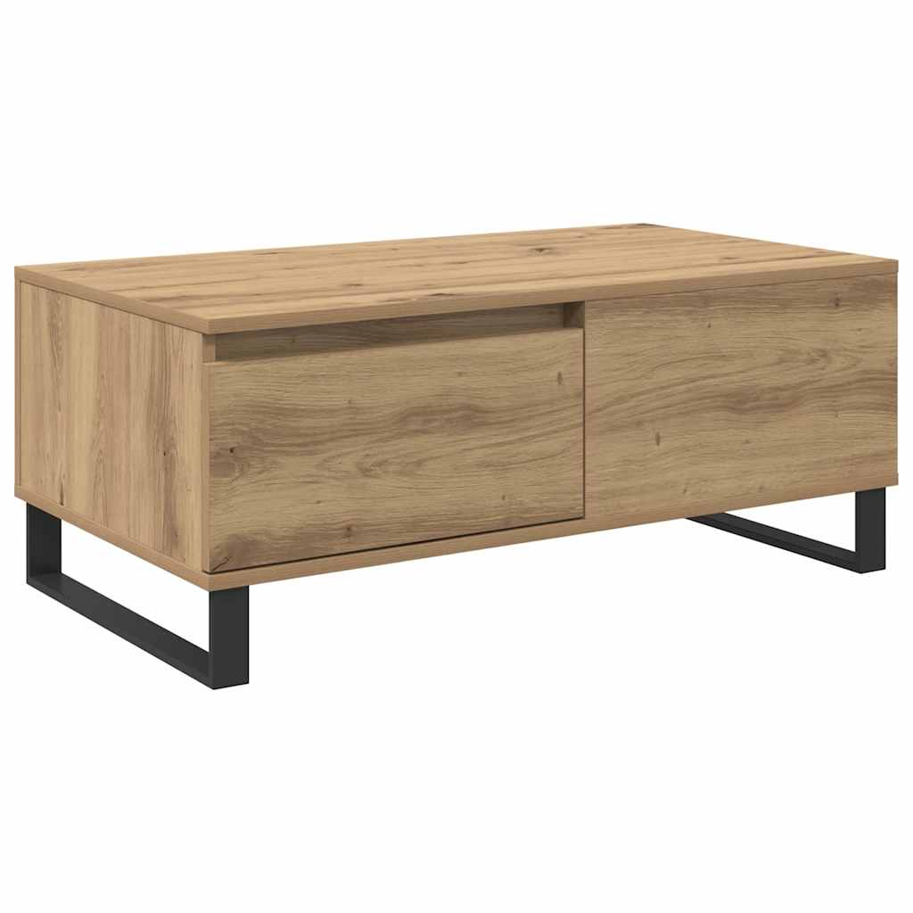 Salontafel Artisan Eiken 90 x 50 x 36,5 cm Bewerkt hout is nu te koop bij PeponiXL, paradijselijk wonen!