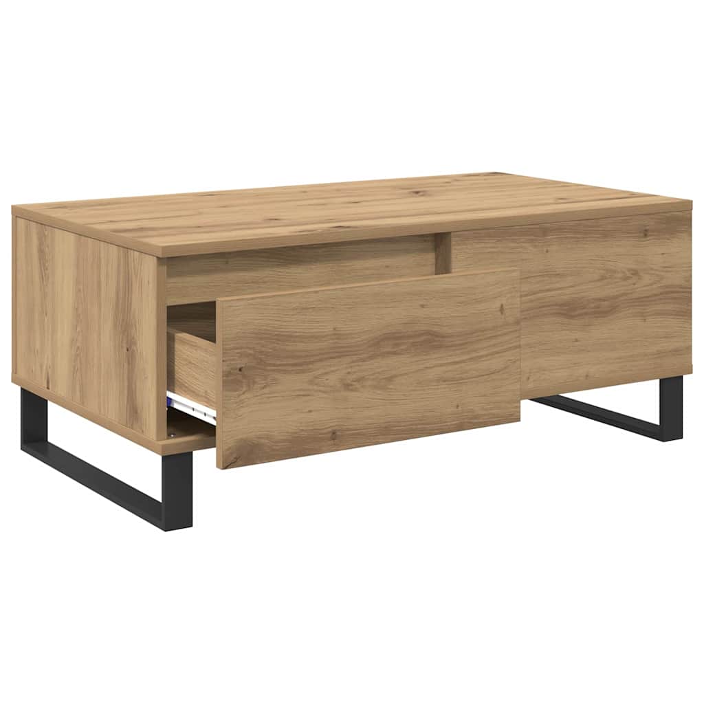 Salontafel Artisan Eiken 90 x 50 x 36,5 cm Bewerkt hout is nu te koop bij PeponiXL, paradijselijk wonen!