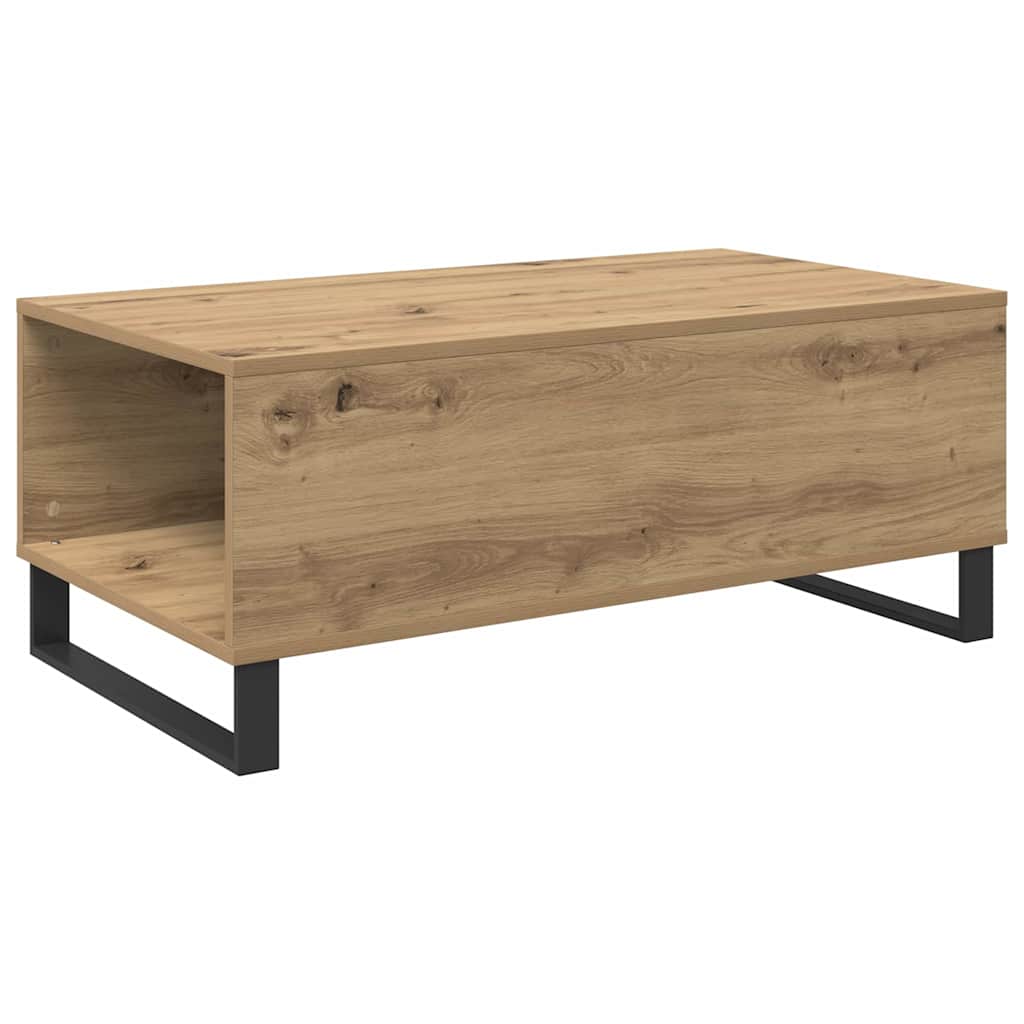 Salontafel Artisan Eiken 90 x 50 x 36,5 cm Bewerkt hout is nu te koop bij PeponiXL, paradijselijk wonen!