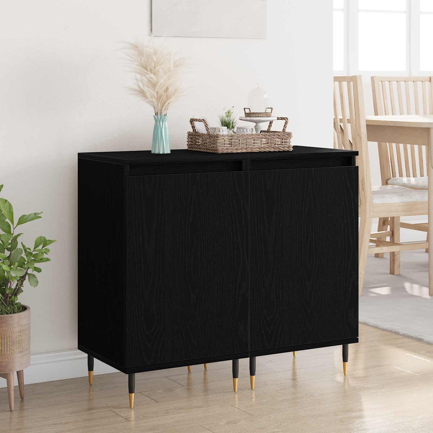 Dressoir 2 pcs Zwart Eiken 40 x 35 x 70 cm is nu te koop bij PeponiXL, paradijselijk wonen!