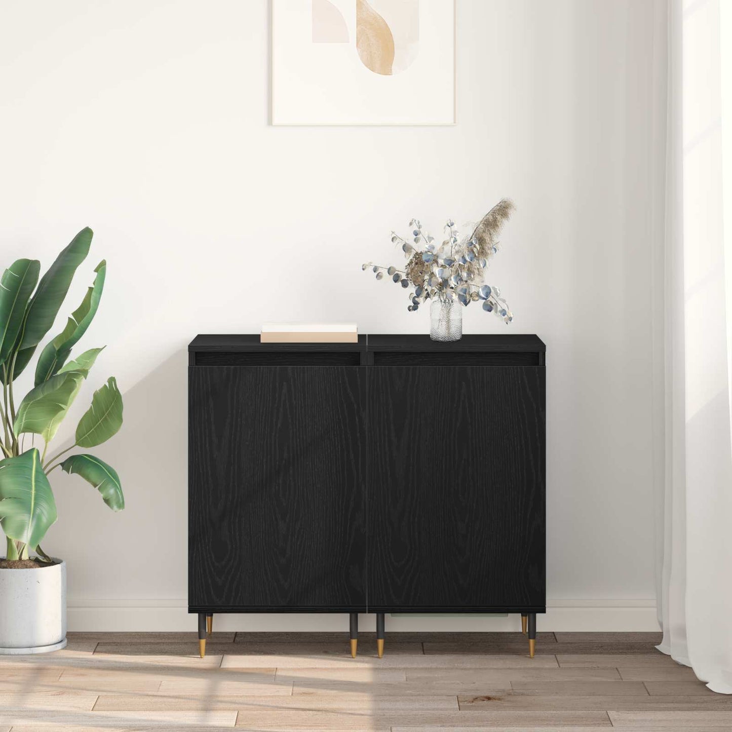 Dressoir 2 pcs Zwart Eiken 40 x 35 x 70 cm is nu te koop bij PeponiXL, paradijselijk wonen!