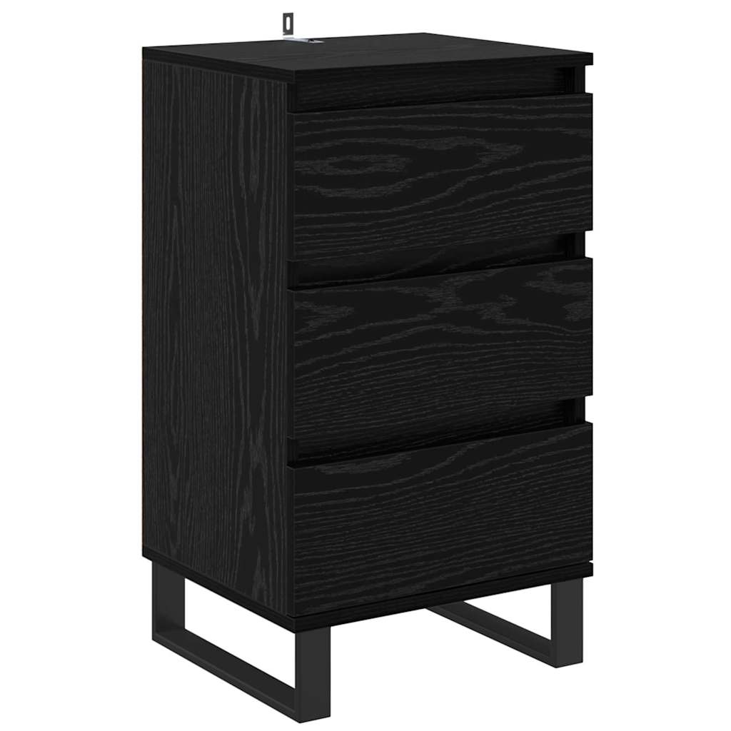 Dressoir met lade Zwart eiken Bewerkt hout is nu te koop bij PeponiXL, paradijselijk wonen!