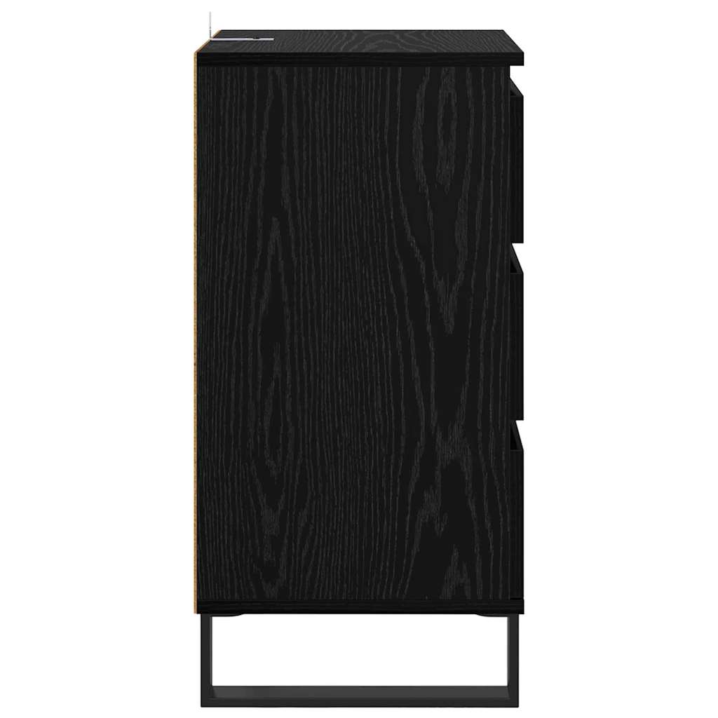 Dressoir met lade Zwart eiken Bewerkt hout is nu te koop bij PeponiXL, paradijselijk wonen!