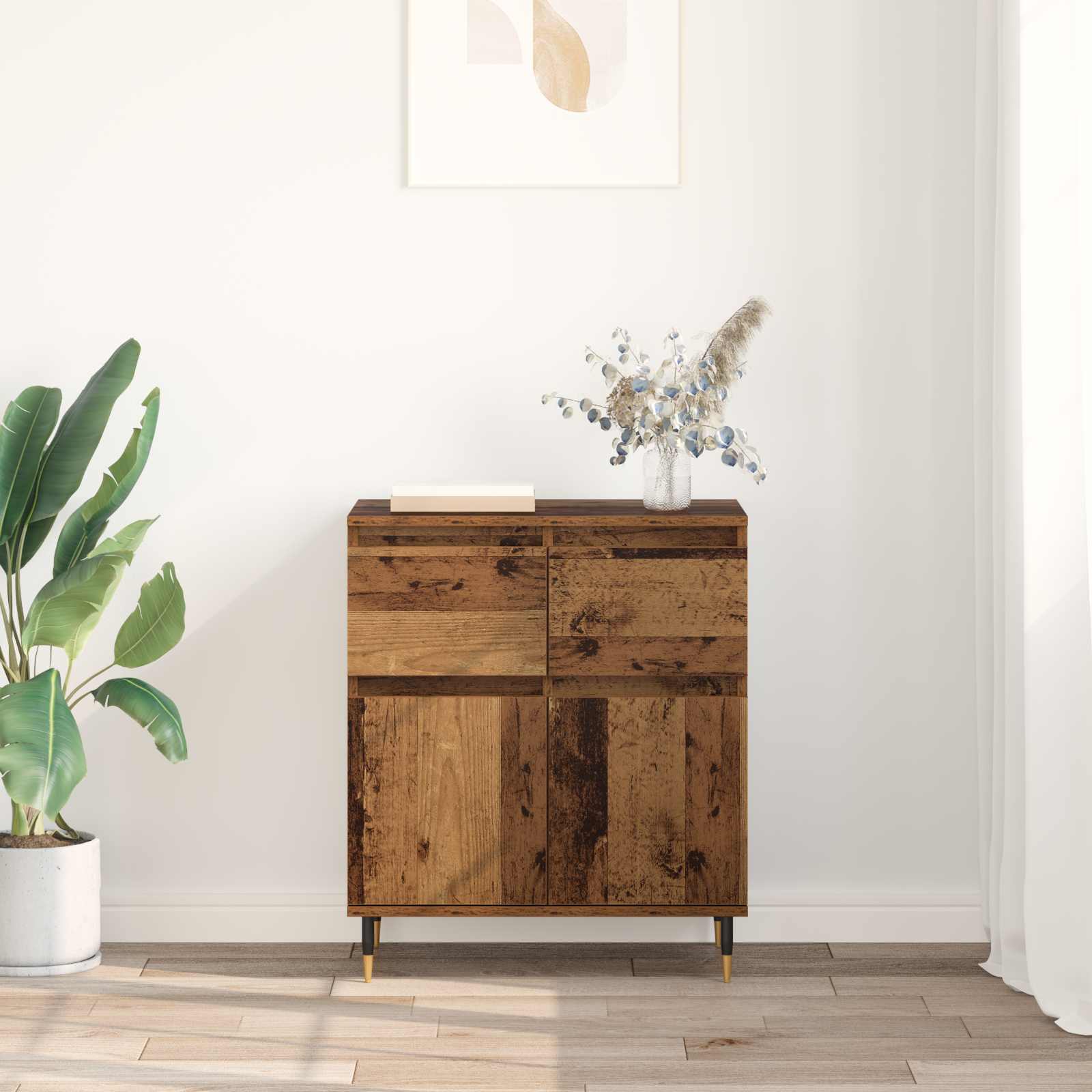 Dressoir Oud Hout 60 x 35 x 70 cm Gemonteerd hout en ijzer is nu te koop bij PeponiXL, paradijselijk wonen!