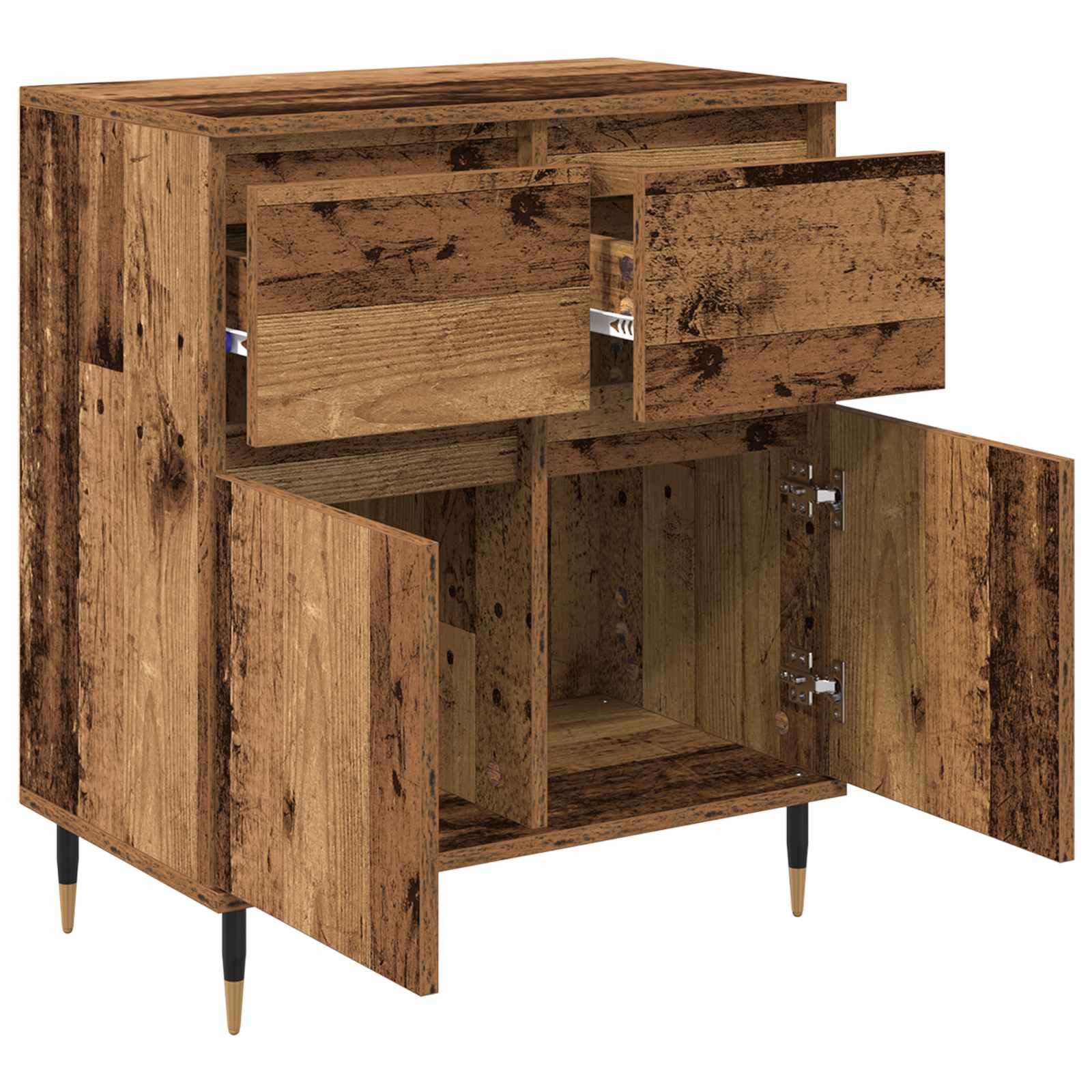 Dressoir Oud Hout 60 x 35 x 70 cm Gemonteerd hout en ijzer is nu te koop bij PeponiXL, paradijselijk wonen!