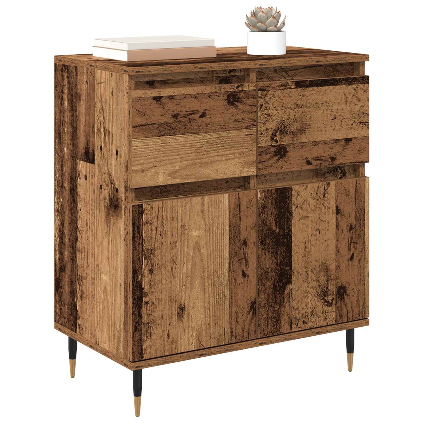 Dressoir Oud Hout 60 x 35 x 70 cm Gemonteerd hout en ijzer is nu te koop bij PeponiXL, paradijselijk wonen!