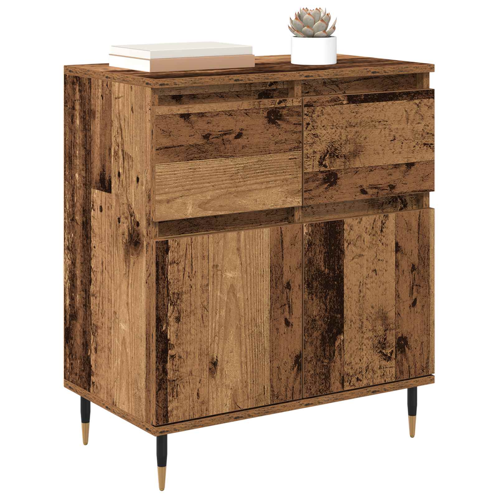 Dressoir Oud Hout 60 x 35 x 70 cm Gemonteerd hout en ijzer is nu te koop bij PeponiXL, paradijselijk wonen!