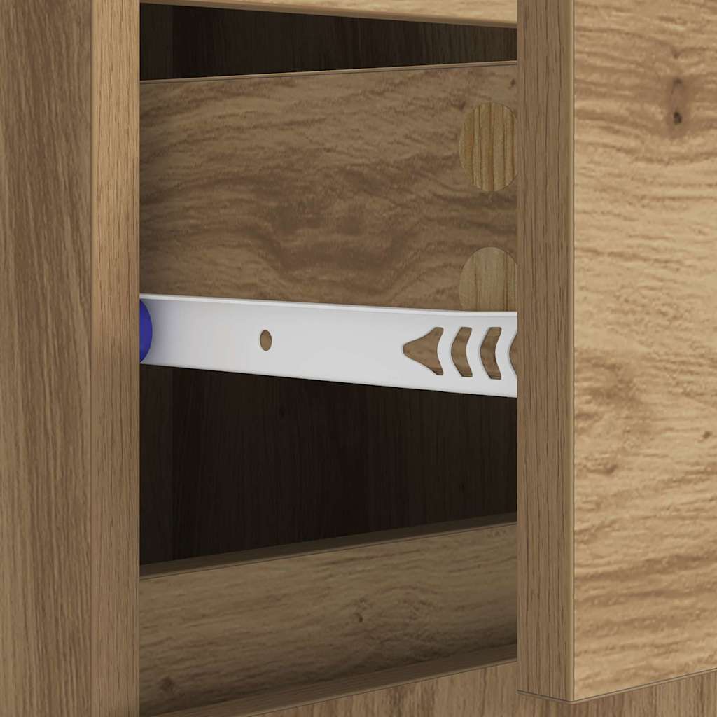 Dressoir Artisan Eiken 60 x 35 x 70 cm Gemonteerd hout en ijzer is nu te koop bij PeponiXL, paradijselijk wonen!